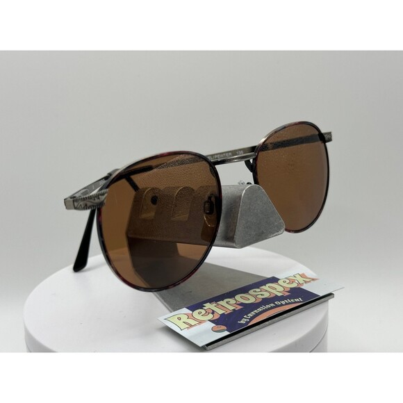 Vintage Oversize Sunglasses NOS Round Preppy Style Brown Lens Marchon Academy - Picture 4 of 5